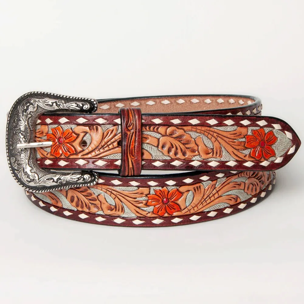 Front Range Hand Tooled Leather Belt
