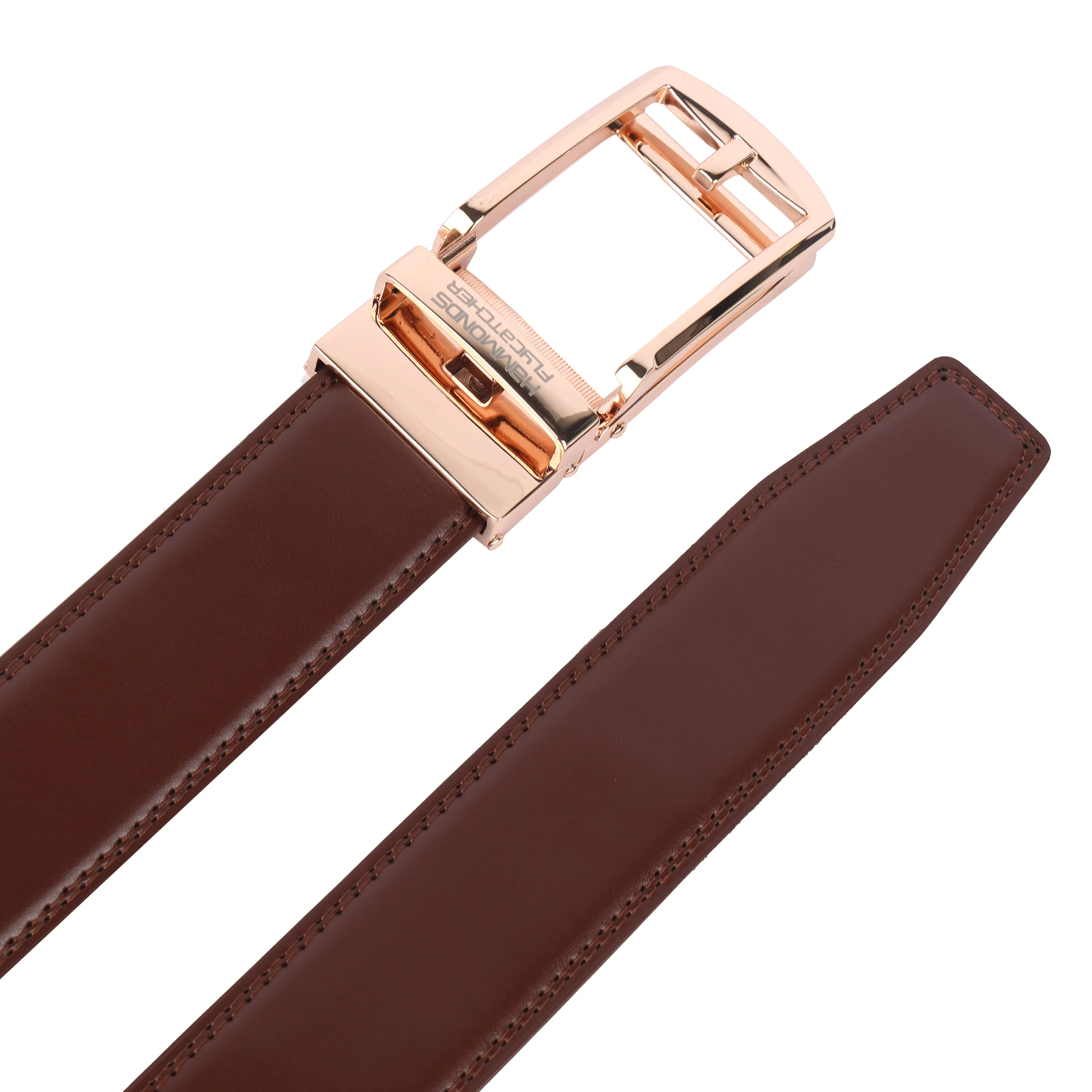 Genuine Leather Autolock Belt for Men - Perfect for Formal and Casual Wear - Adjustable Waistband up to 46 Inches - Autolock Feature
