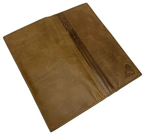 Genuine Leather Long Bifold Checkbook Cover Wallet Multi Card Pocket Holder USA Series RFID154HU
