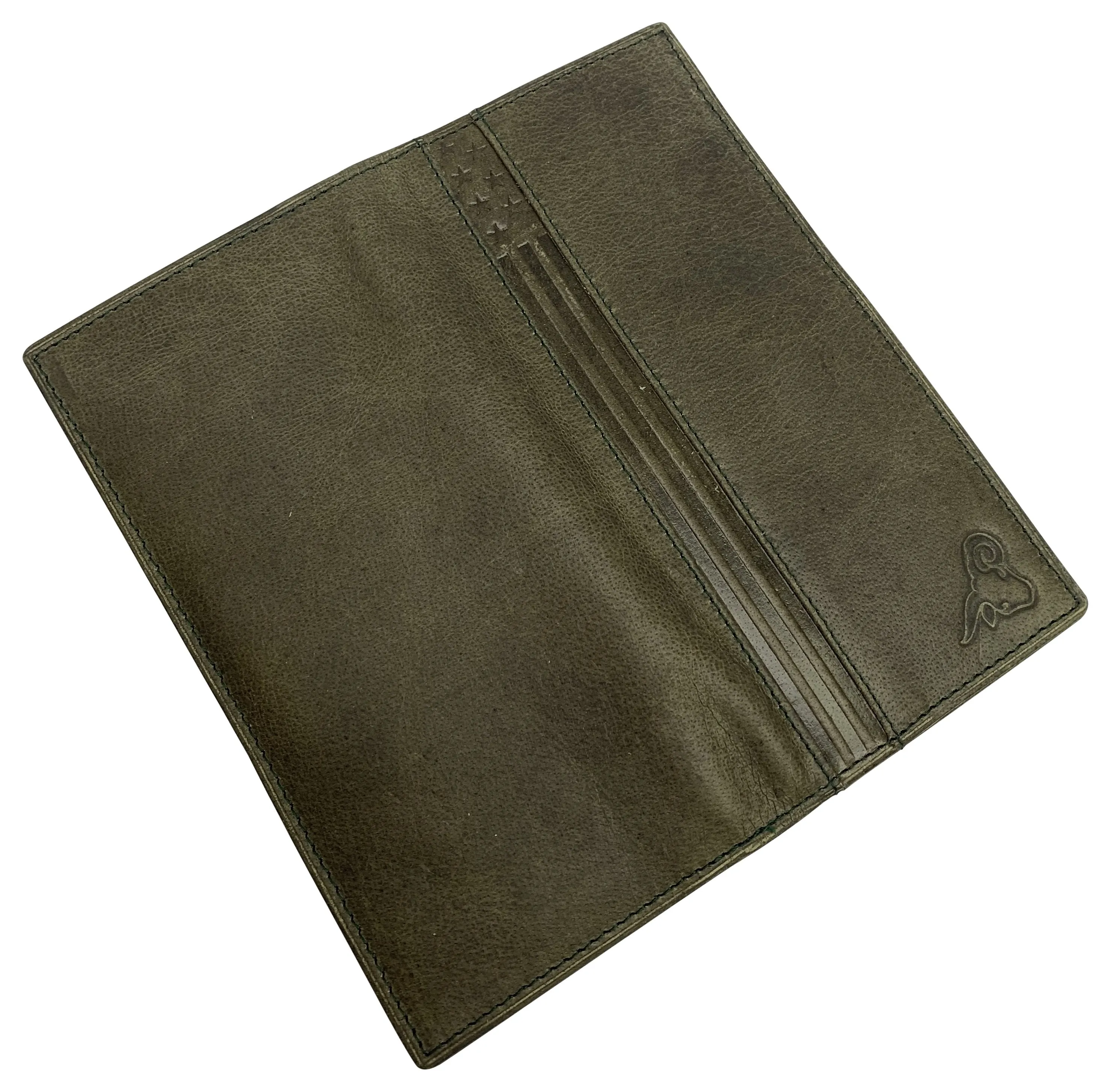 Genuine Leather Long Bifold Checkbook Cover Wallet Multi Card Pocket Holder USA Series RFID154HU
