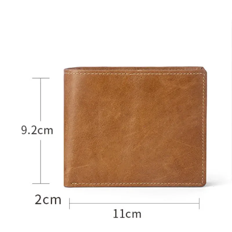Genuine Leather Men Wallet Vintage Designer RFID Blocking Card Holder
