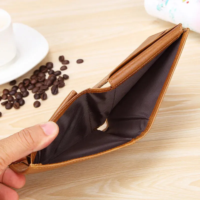 Genuine Leather Men Wallet Vintage Designer RFID Blocking Card Holder