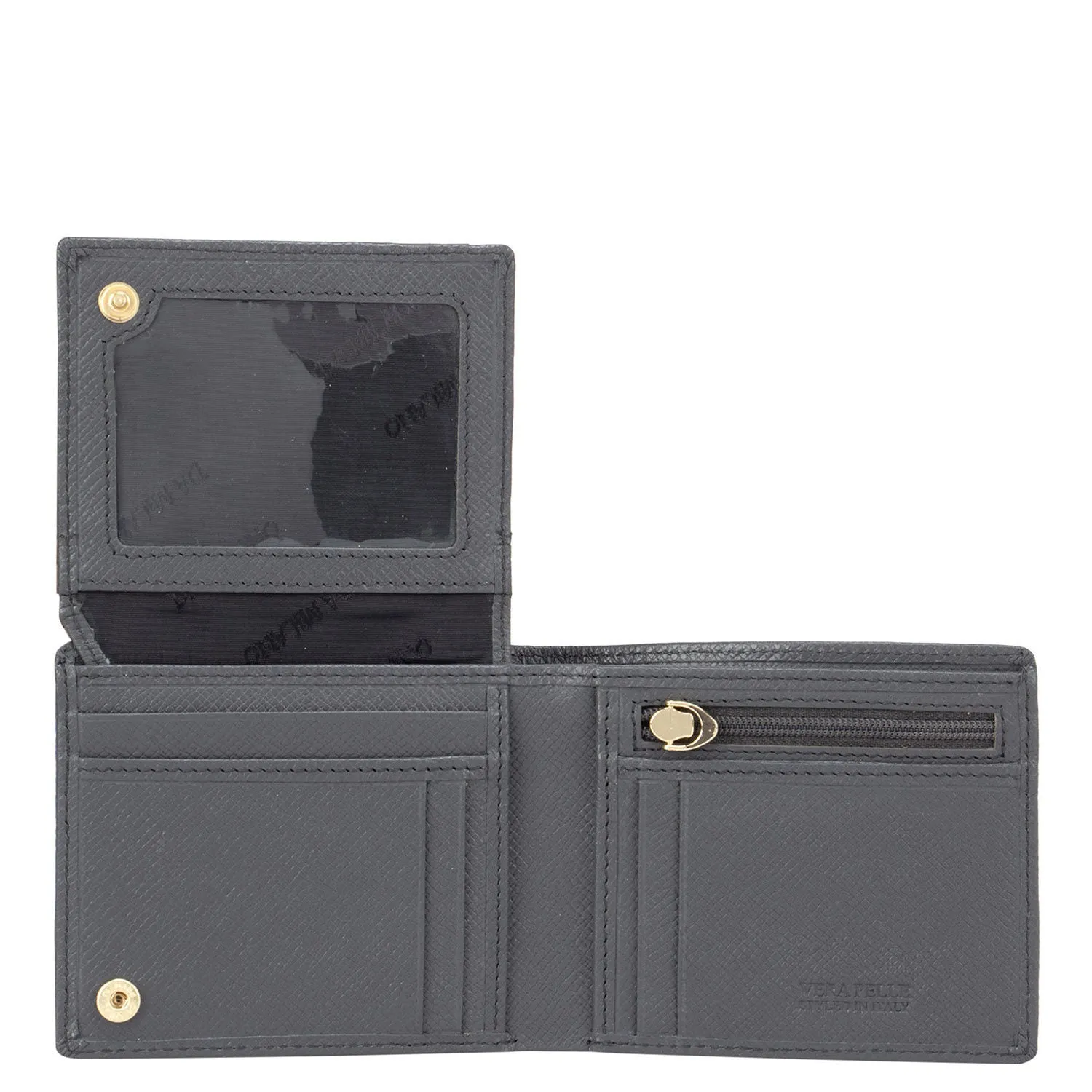 Grey Franzy Bifold Wallet With Flap
