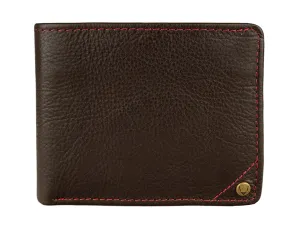 Hidesign Angle Stitch Leather Slim Bifold Wallet