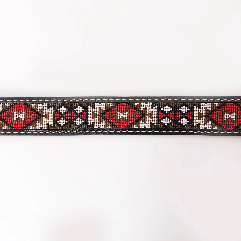 Hilason Hand Carved Western Leather Men Women Belt Beaded