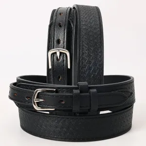 HILASON Tooled Genuine Heavy-duty Leather Hand Crafted Unisex Ranger Belt Black