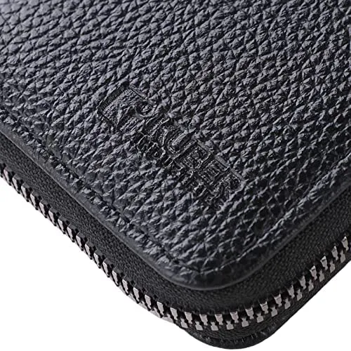 Homestic Card Holder Wallet for Men Women|Debit Credit Card Holder|Wallet for Id, Visiting Card, Buisness Card|RFID Protected|Zipper Closure|Black
