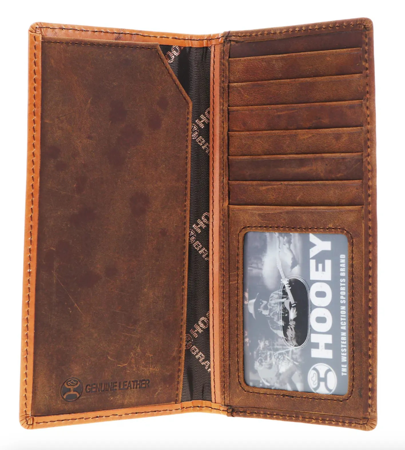 Hooey Men's "Phoenix" Hand-Tooled Feather Tan Leather Rodeo Wallet HW026-TNBK
