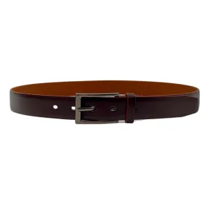 JOE - Men's Dark Brown Genuine Leather Belt with Gunmetal Pin Buckle