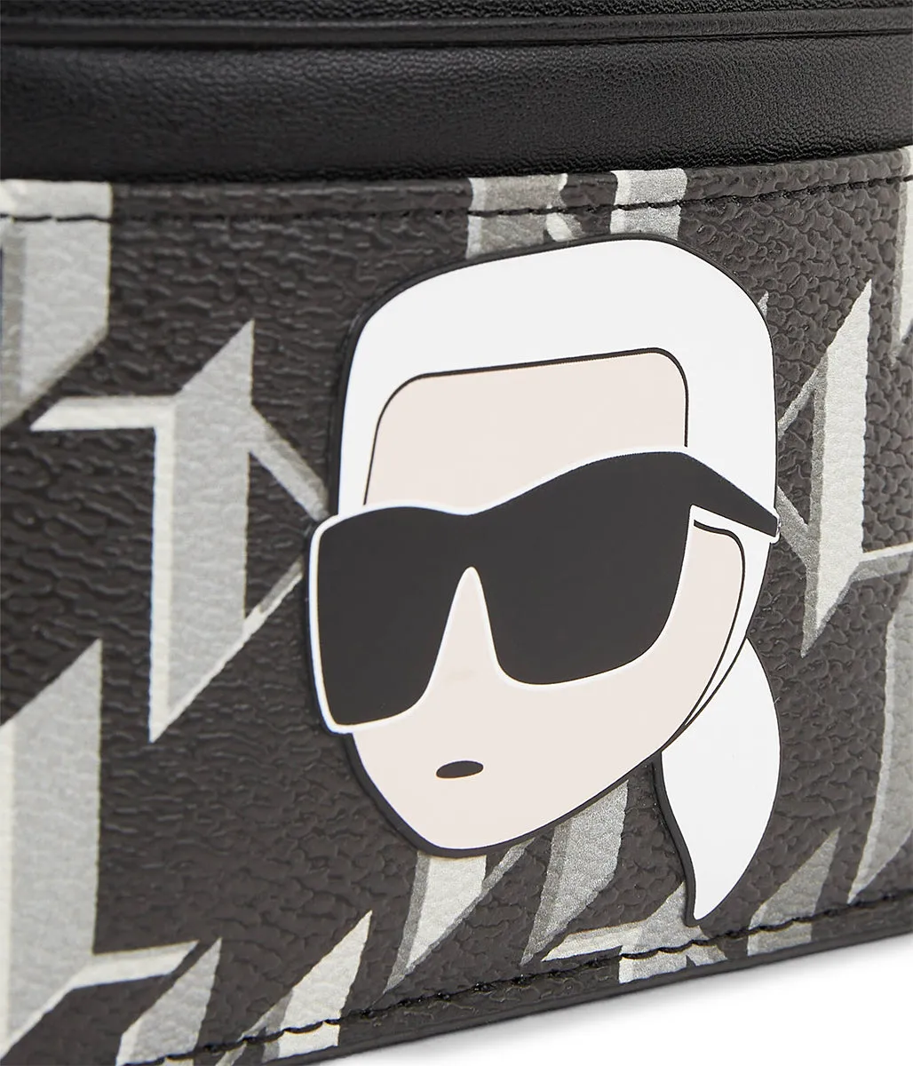 Karl Lagerfeld K Ikonik 2.0 Card Holder In Black White For Women