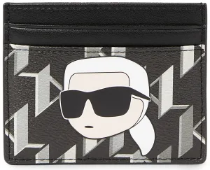 Karl Lagerfeld K Ikonik 2.0 Card Holder In Black White For Women