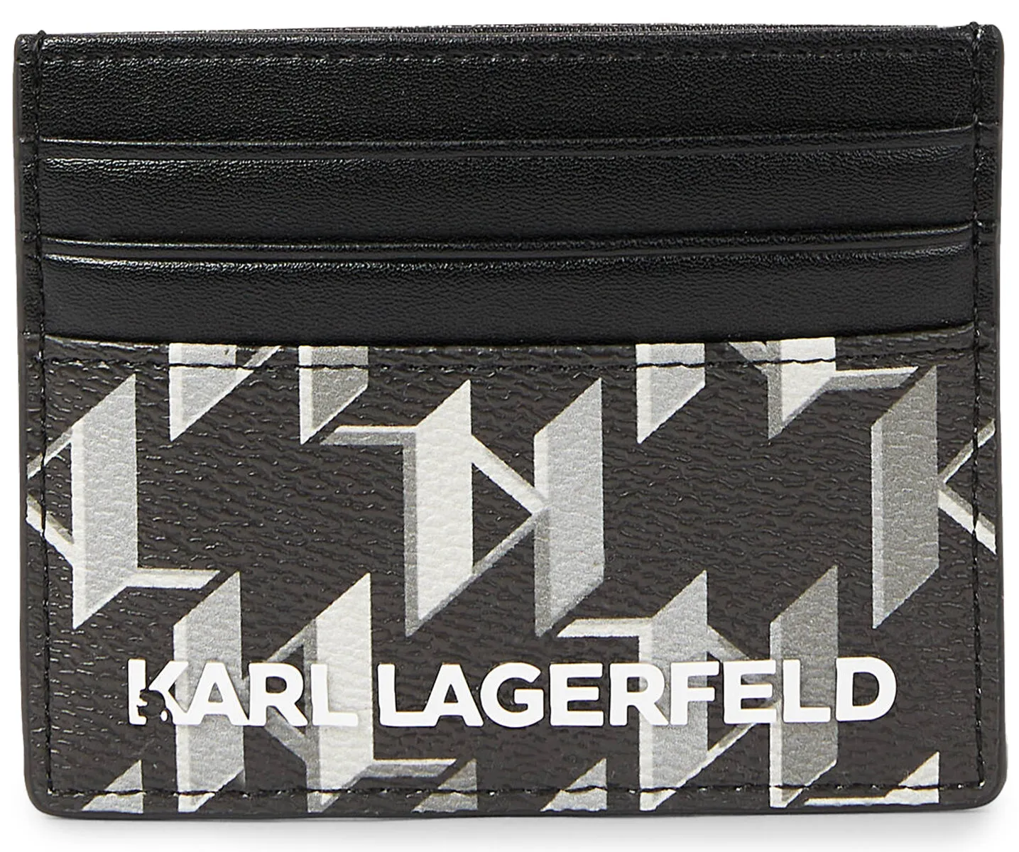 Karl Lagerfeld K Ikonik 2.0 Card Holder In Black White For Women