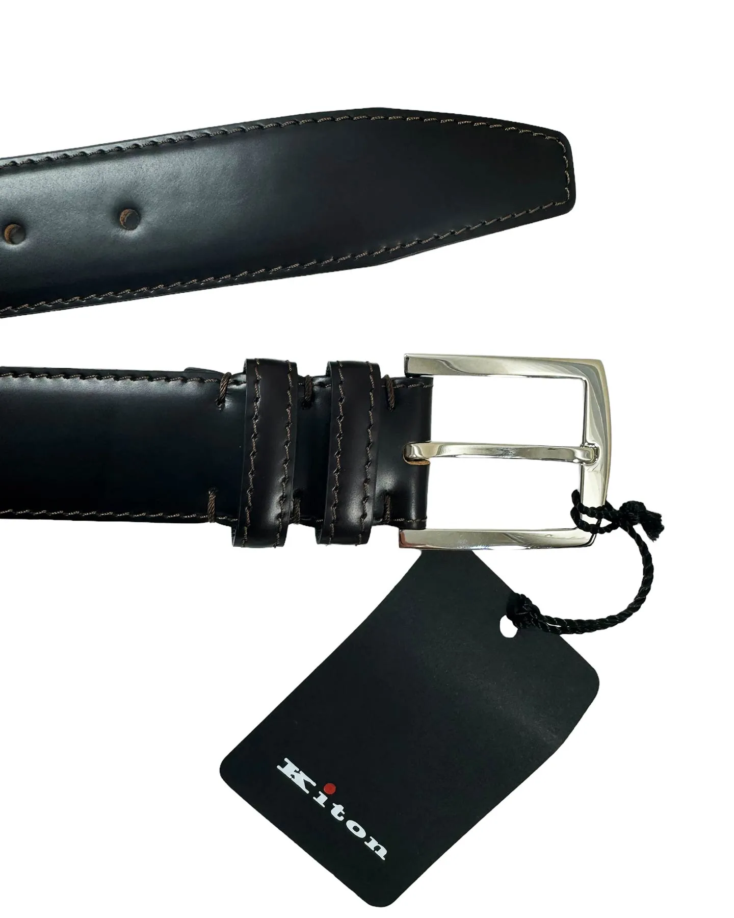 Kiton Belt Dark Brown Smooth Leather - 100 / 40