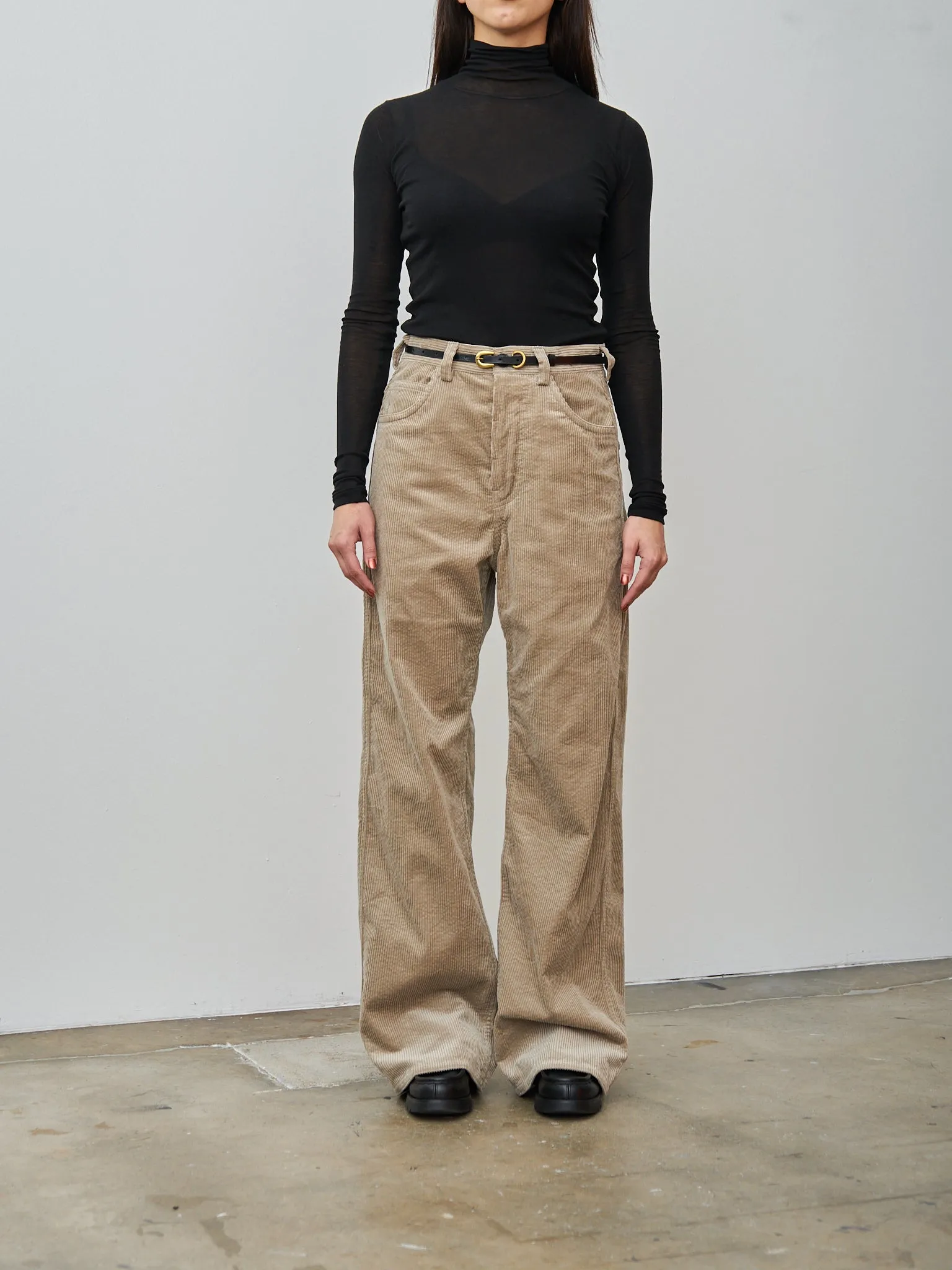 Leather Narrow Belt - Black