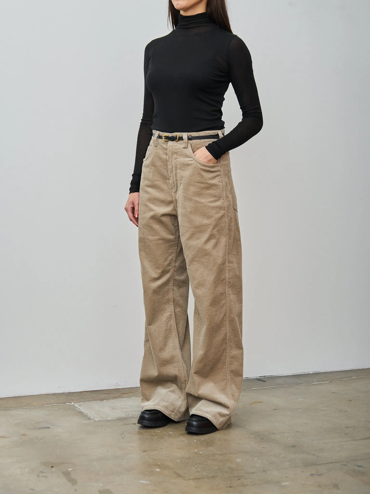 Leather Narrow Belt - Black