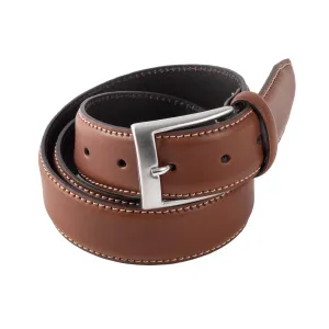 Light Brown Stitched Edge Leather Belt