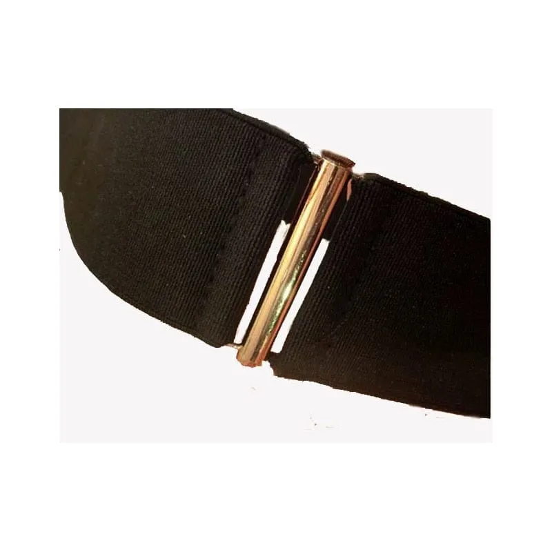 Luxury Gold/Silver/Black Elastic Wide Black Metal Belt For Women-WG13