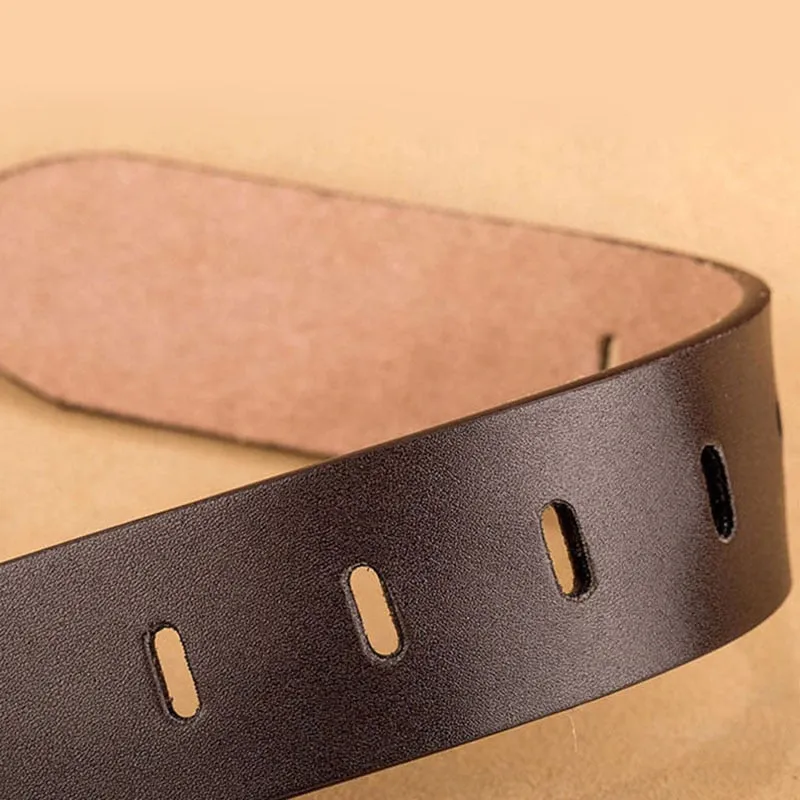 Luxury PU Leather Men's Belt - Vintage Pin Buckle