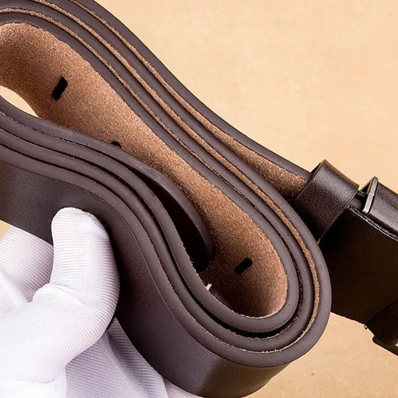 Luxury PU Leather Men's Belt - Vintage Pin Buckle