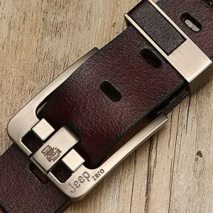 Luxury PU Leather Men's Belt - Vintage Pin Buckle