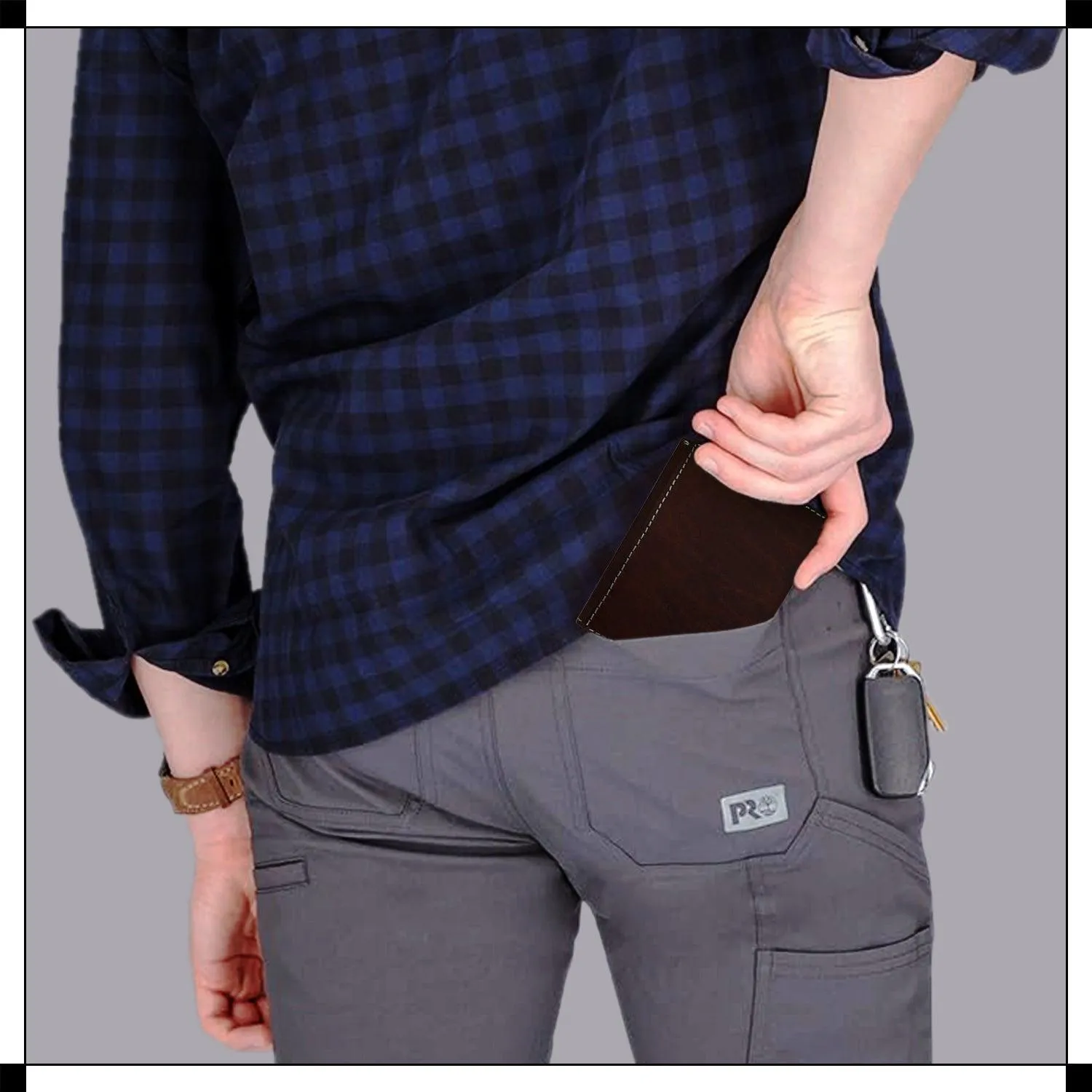 MANDAVA Top Grain Genuine Leather Slim Trifold RFID Blocking Wallet for Mens (Dark Brown)