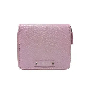 MANDAVA Women's Small Bifold PU Leather Wallet | Ladies Slim Compact Card Holder Organizer Zipper Coin Purse (Mauve)