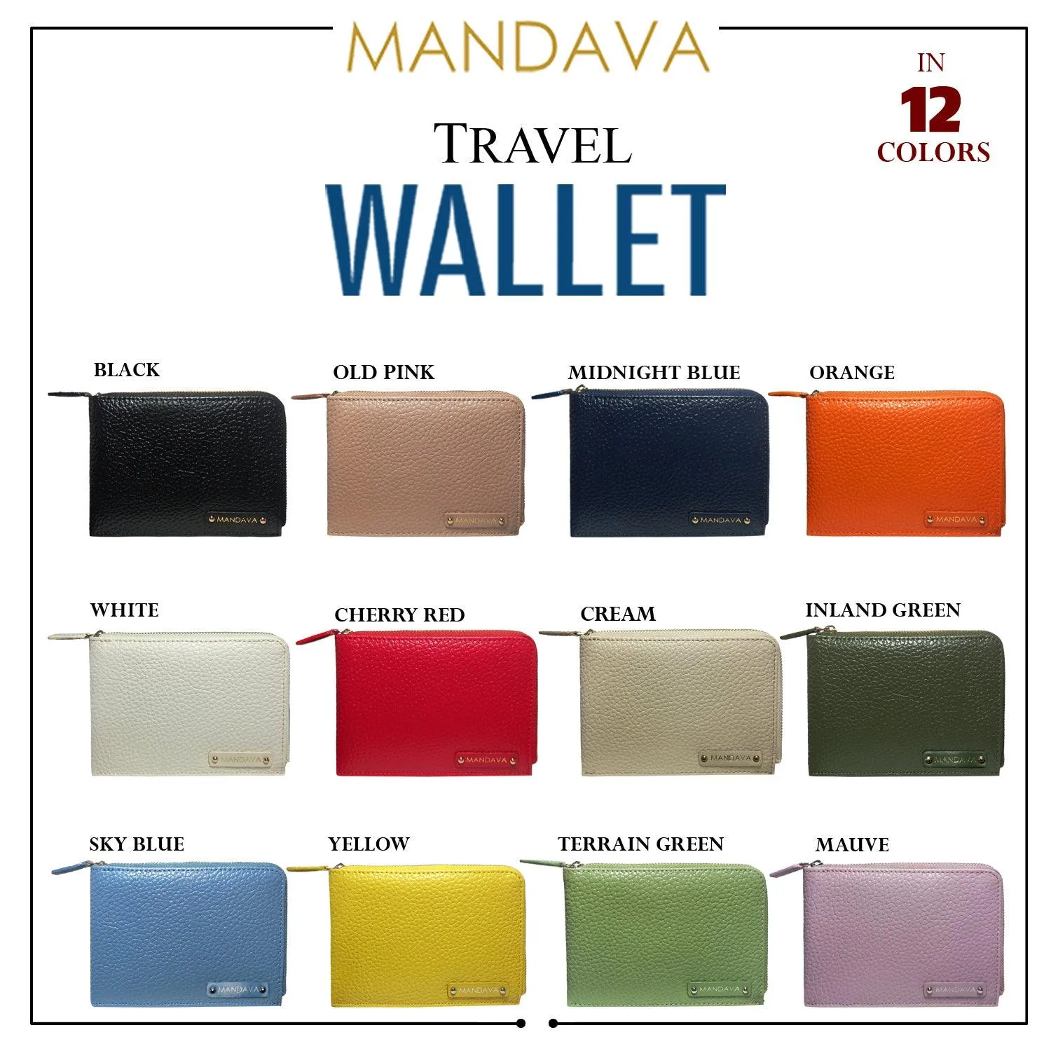 MANDAVA Women's/Ladies Small PU Leather Slim Compact Passport Holder Zipper Travel Wallet (Old Pink)