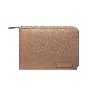 MANDAVA Women's/Ladies Small PU Leather Slim Compact Passport Holder Zipper Travel Wallet (Old Pink)
