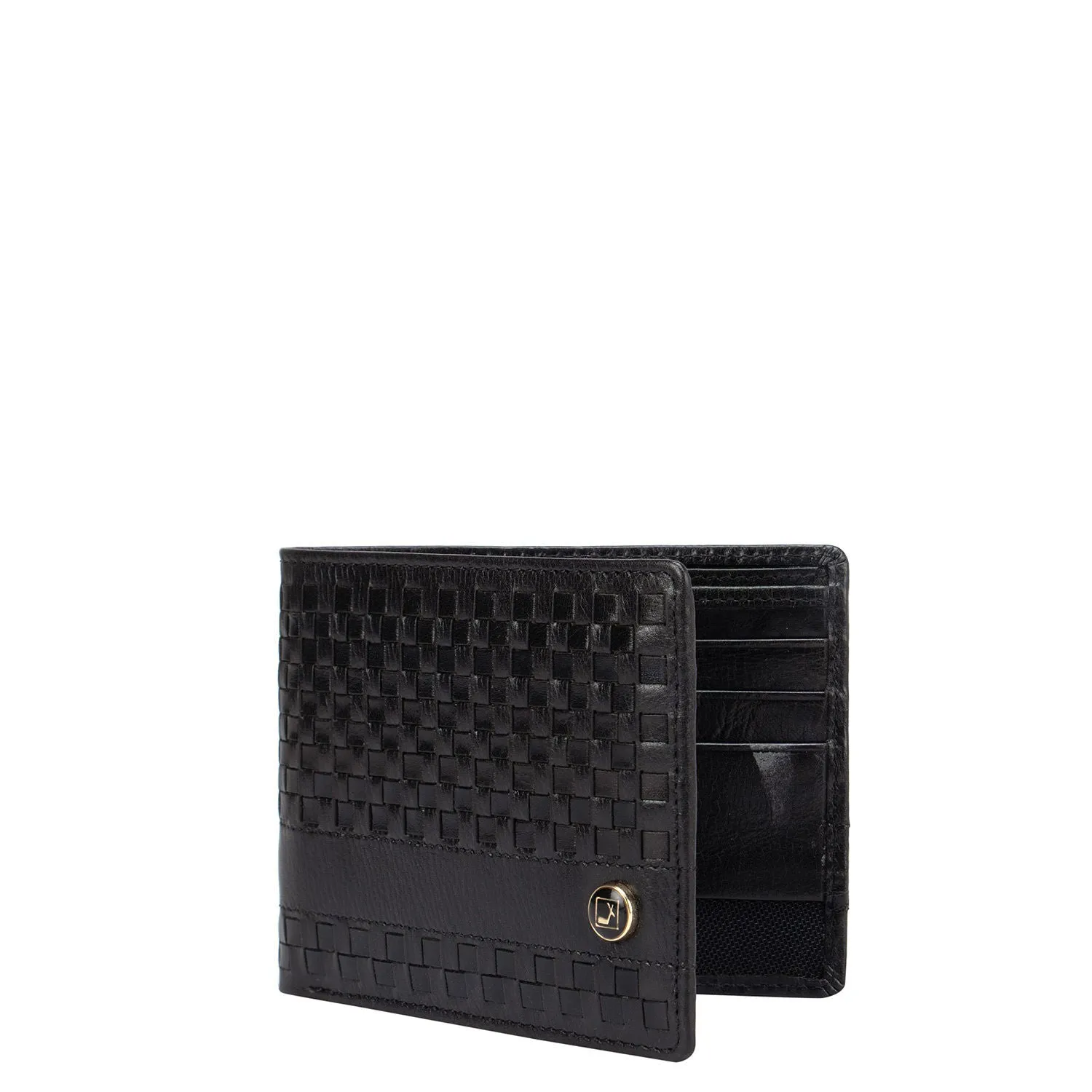 Mat Plain Leather Mens Wallet - Black