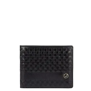Mat Plain Leather Mens Wallet - Black