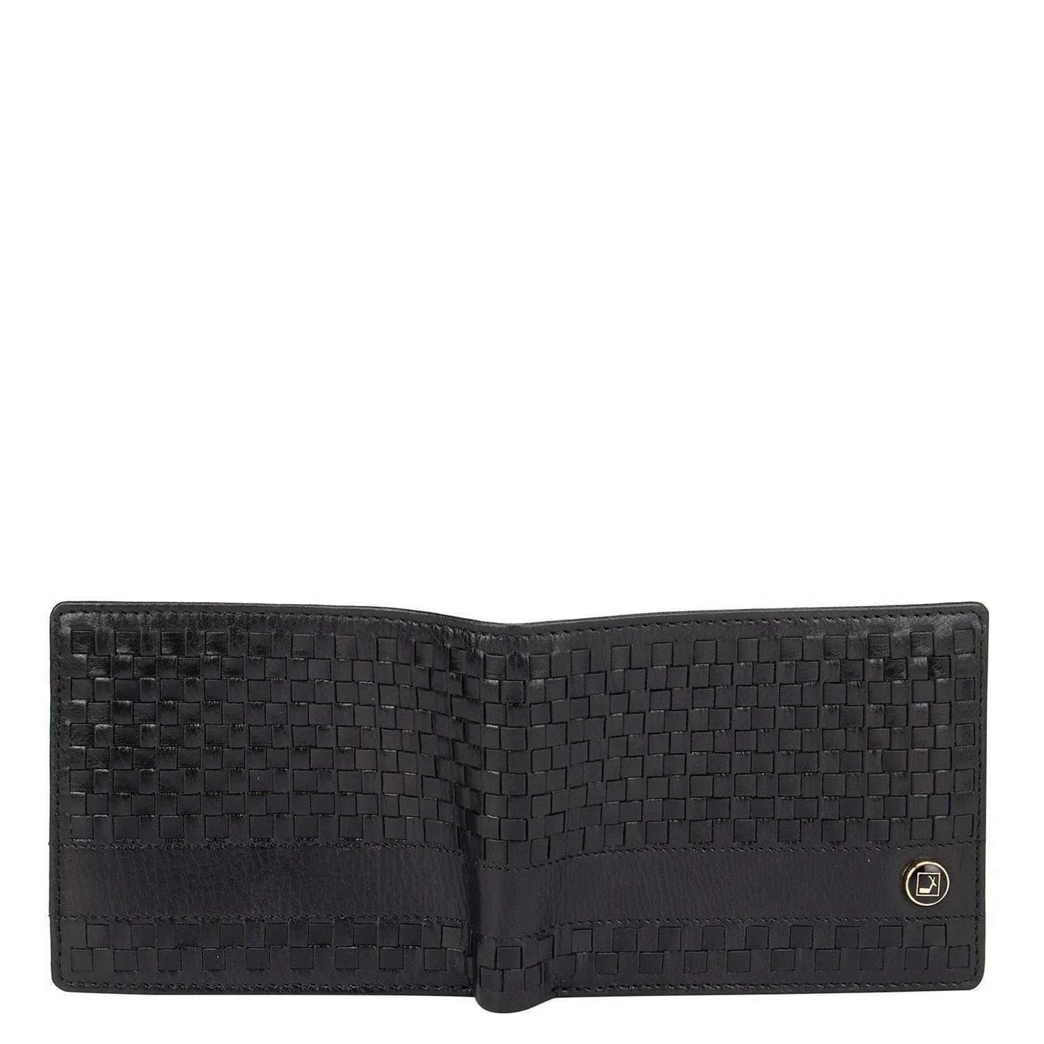 Mat Plain Leather Mens Wallet - Black