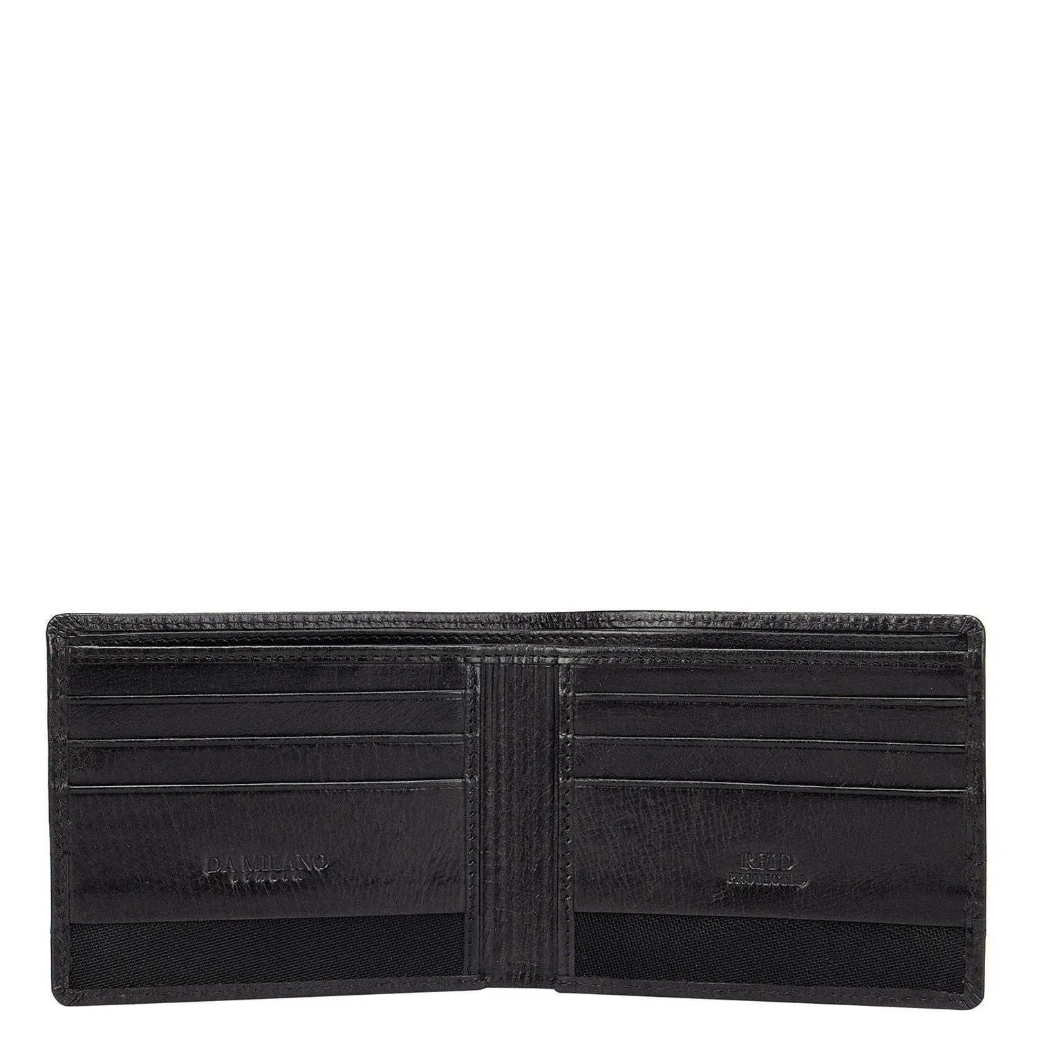 Mat Plain Leather Mens Wallet - Black