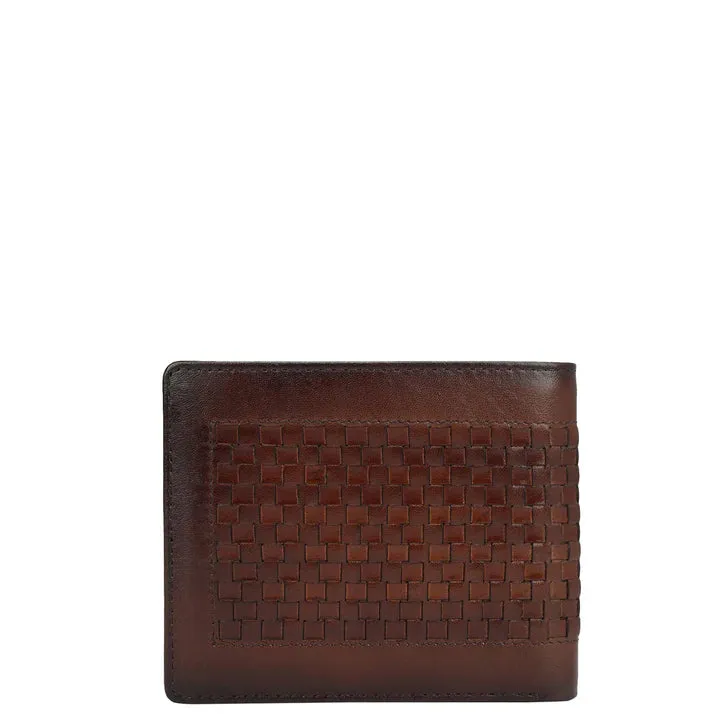 Mat Plain Leather Mens Wallet - Brown