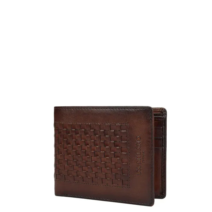 Mat Plain Leather Mens Wallet - Brown