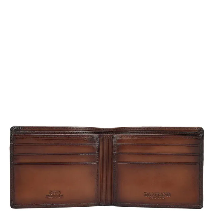 Mat Plain Leather Mens Wallet - Brown