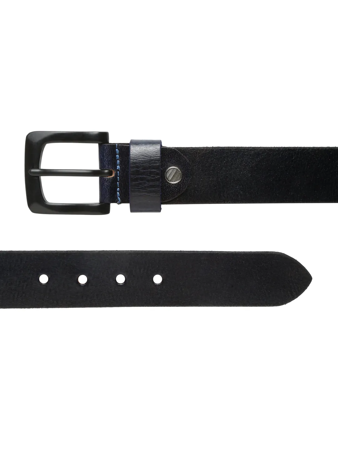 Men Blue Leather Casual belt