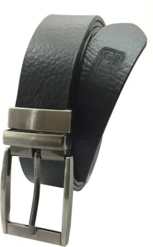 Men Casual Black Genuine Leather Reversible Belt