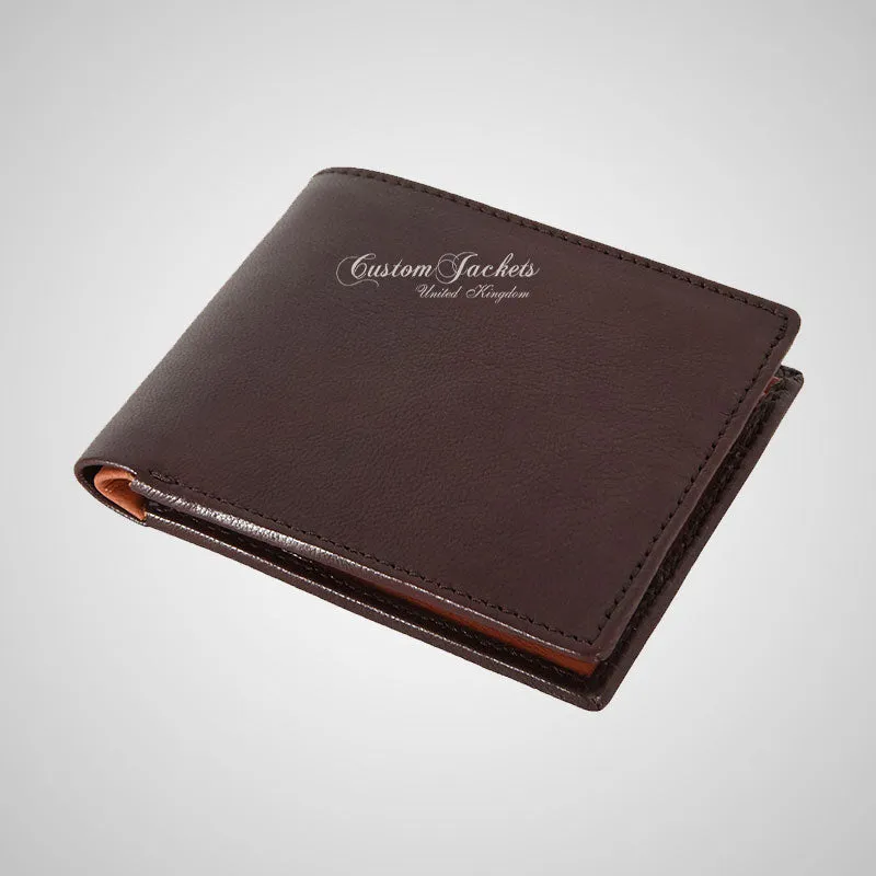 Mens Bifold Leather Wallet Brown Tan Card Holder RFID PROTECTED