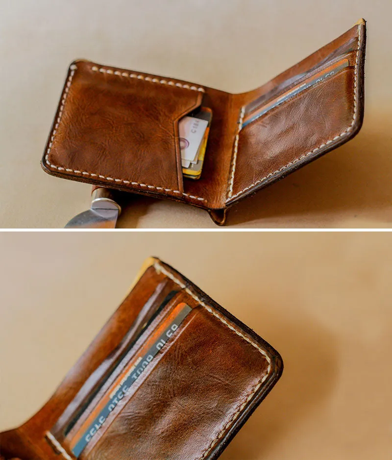 Mens Bifold Wallet, Leather Handmade