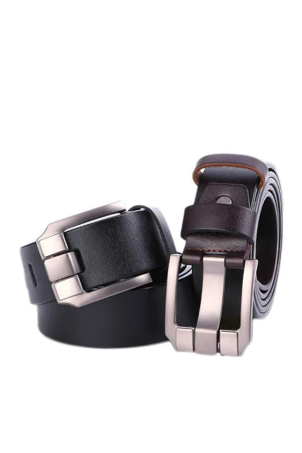 Men's Casual Leather Belt Bussiness Buckle Belt for Jeans