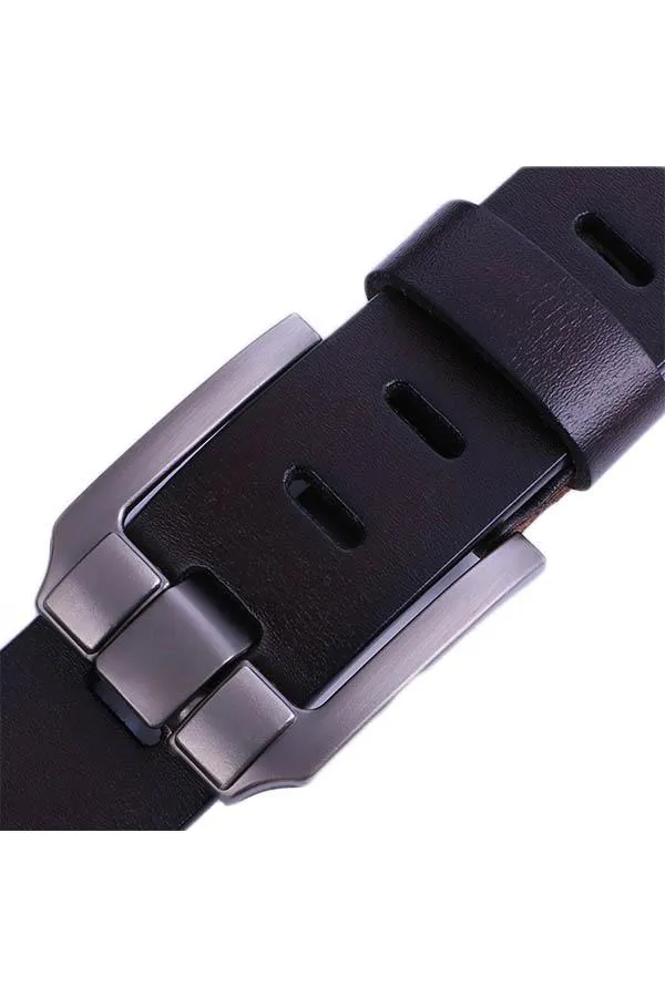 Men's Casual Leather Belt Bussiness Buckle Belt for Jeans