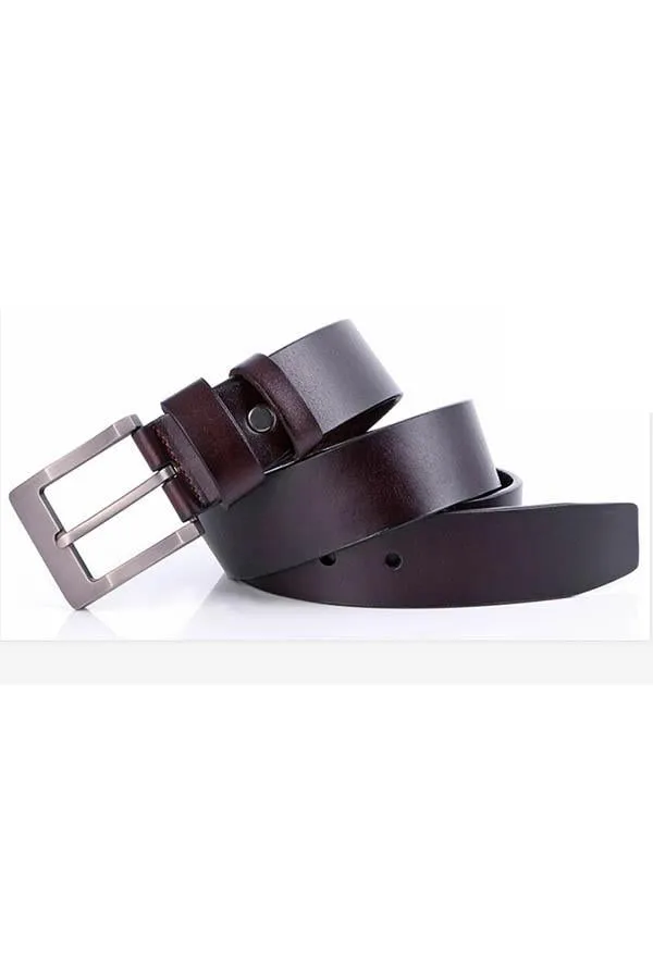 Men's Casual Leather Belt Bussiness Buckle Belt for Jeans