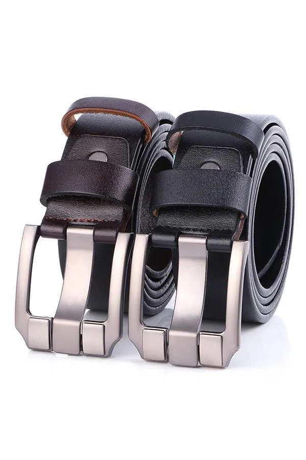 Men's Casual Leather Belt Bussiness Buckle Belt for Jeans