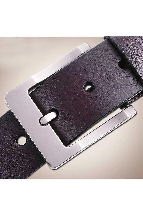 Men's Casual Leather Belt Bussiness Buckle Belt for Jeans
