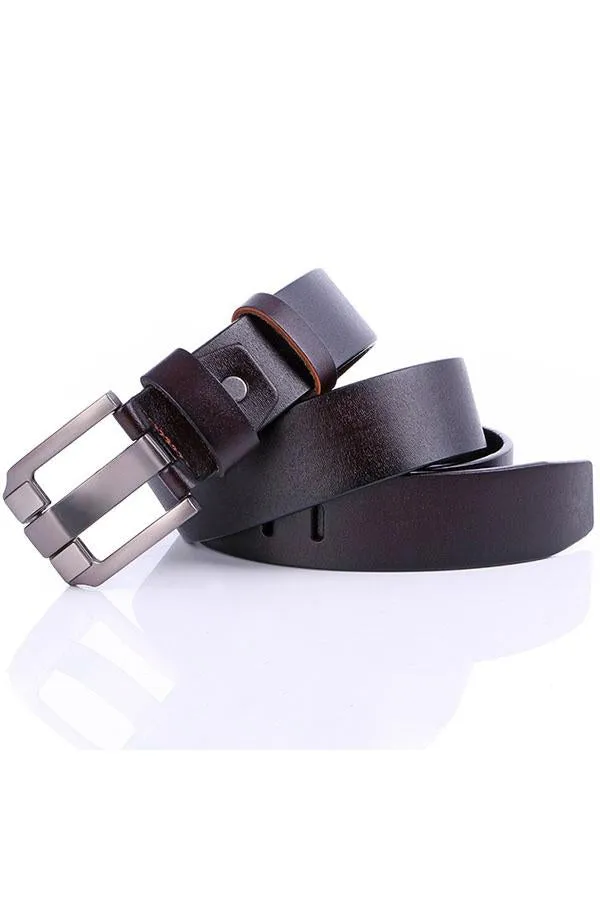 Men's Casual Leather Belt Bussiness Buckle Belt for Jeans