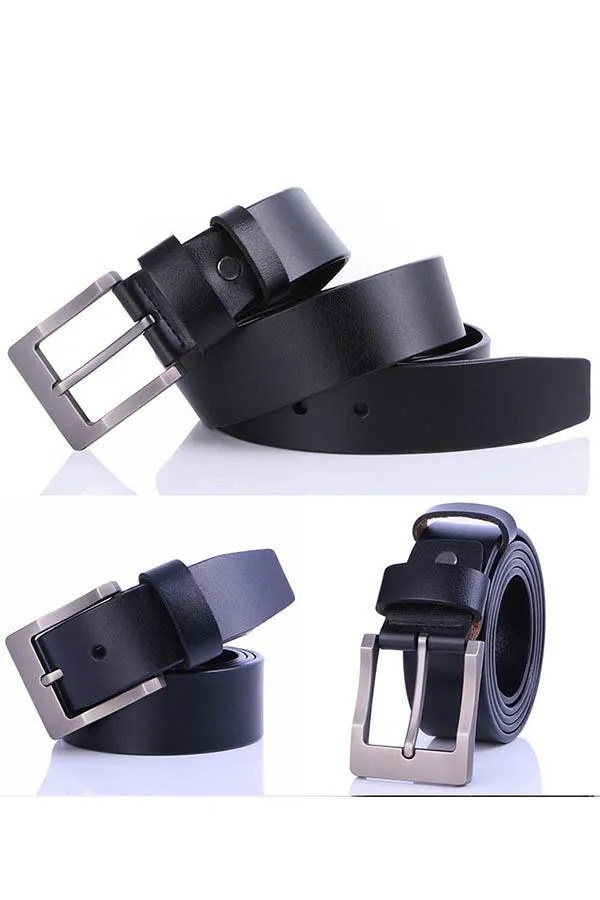 Men's Casual Leather Belt Bussiness Buckle Belt for Jeans