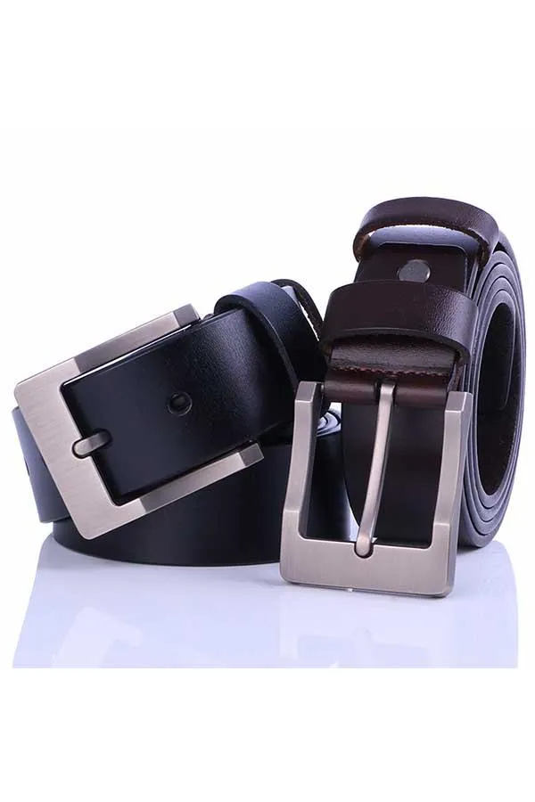 Men's Casual Leather Belt Bussiness Buckle Belt for Jeans