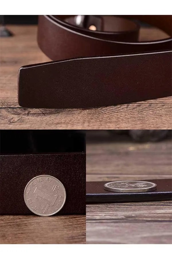 Men's Casual Leather Belt Bussiness Buckle Belt for Jeans