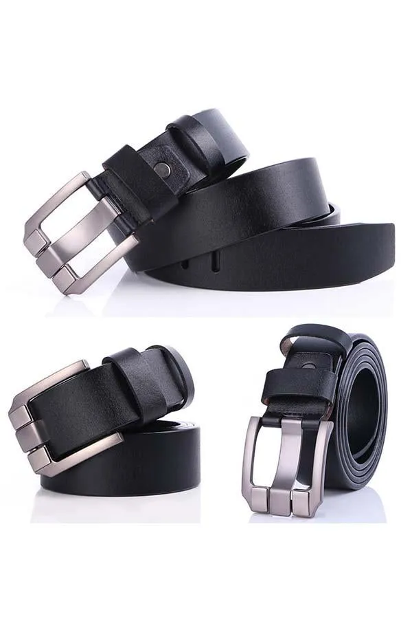 Men's Casual Leather Belt Bussiness Buckle Belt for Jeans
