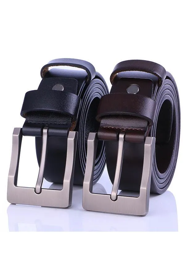 Men's Casual Leather Belt Bussiness Buckle Belt for Jeans